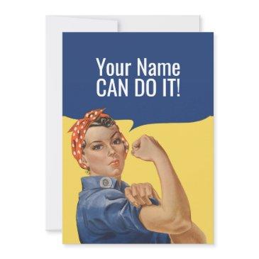 custom name rosie the riveter encouragement invitations