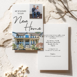 Small Custom Photos We've Moved To Our New Home Holiday Invitations Front View