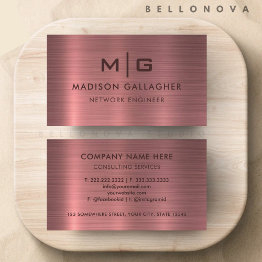 Small Custom Pink Purple Metal Style Professional Business Invitations Front View