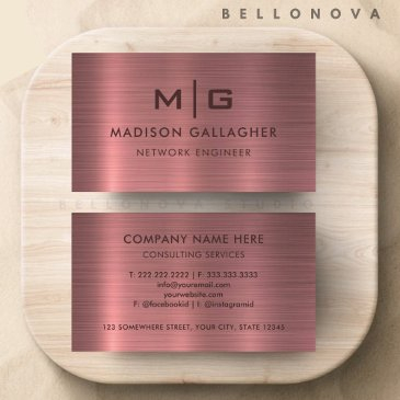 custom pink purple metal style professional business invitations