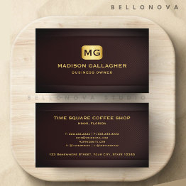 Small Custom Red Maroon Gold Small Business Professional Business Invitations Front View