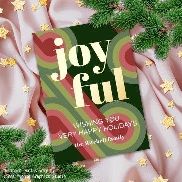 custom retro abstract waves art pattern real gold foil holiday invitations