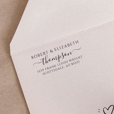 custom return address stamp family monogram script