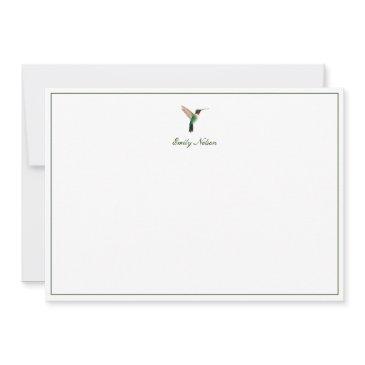 custom ruby-throated hummingbird note invitations