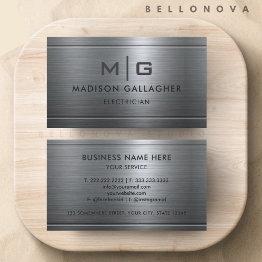 Small Custom Silver Grey Metal Professional Business Invitations Front View