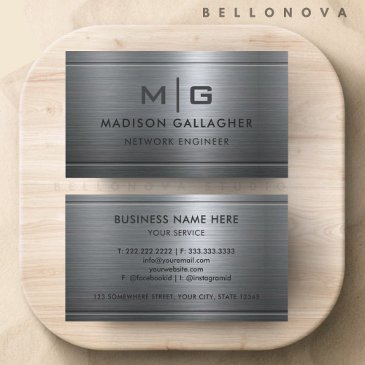 custom silver grey metal professional business invitations