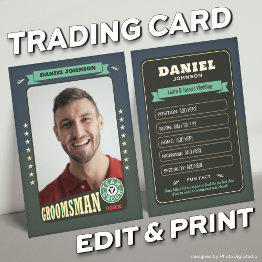 Small Custom Team Groom Invitations Groomsmen Trading Invitations Front View