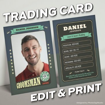 custom team groom invitations groomsmen trading invitations