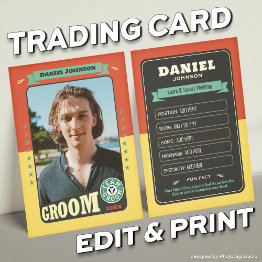 Small Custom Team Groom Invitations Groomsmen Trading Invitations Front View