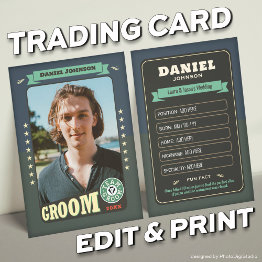 Small Custom Team Groom Invitations Groomsmen Trading Invitations Front View