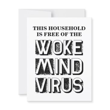 custom text & colors. free of woke mind virus meme invitations