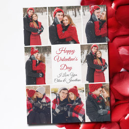 Small Custom Valentine's Day Romantic Love Photo Collage Invitations Front View