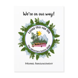 Small Custom Van Life Camping Announcement Postinvitations Front View