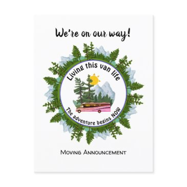 custom van life camping announcement postinvitations
