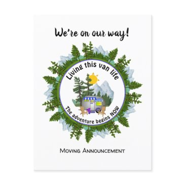 custom van life caravan camping announcement postinvitations