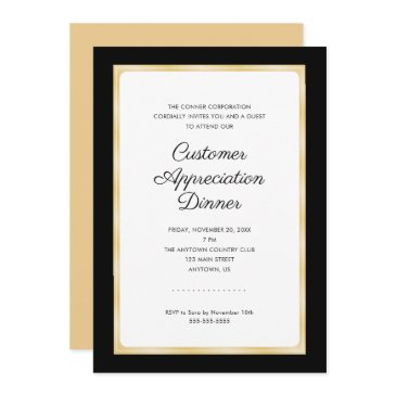 customer appreciation dinner | black and gold invitation