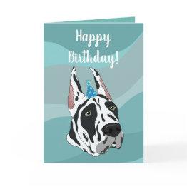 Small Customizable Great Dane Birthday Invitations Front View