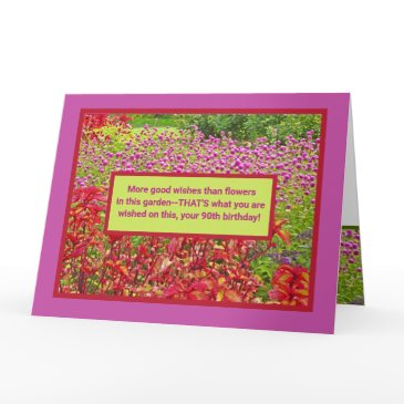 customizable large size happy 90th birthday/floral invitations