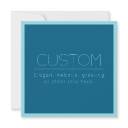 Small Customizable Modern Text | Ocean & Robin Egg Blue Note Invitations Front View
