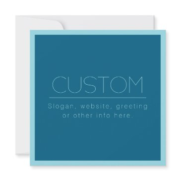 customizable modern text | ocean & robin egg blue note invitations