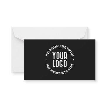customizable text & your uploaded logo or image  note invitations