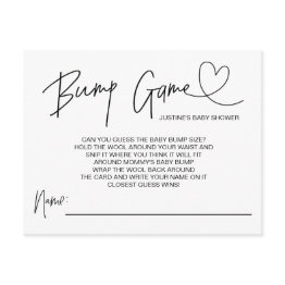 Small Cute Baby Shower Game Baby Bump Guess Invitations Heart Front View