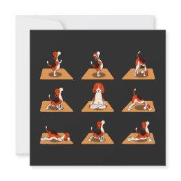 Small Cute Beagle Dogs Yoga Asana Poses Front View