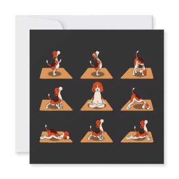 cute beagle dogs yoga asana poses
