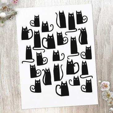 cute black cat postinvitations