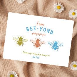Small Cute Bumble Bee Appreciation Thank You Invitations Front View