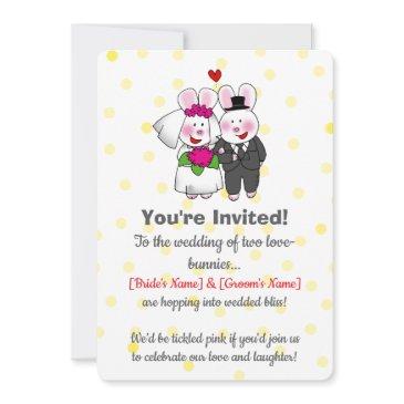 cute bunny couple wedding invite
