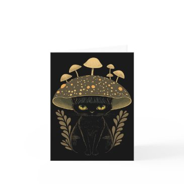 cute cottagecore aesthetic cat mushroom women kids invitations