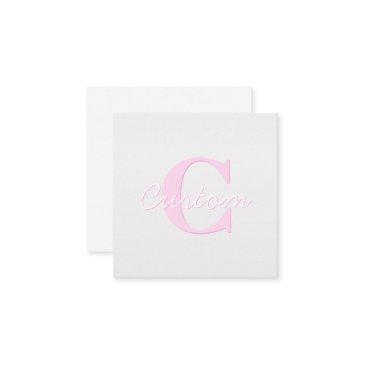 cute customizable monogram | pink ombre & gray enclosure invitations