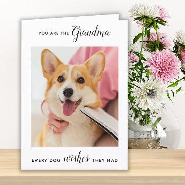 cute dog grandma personalized pet photo birthday holiday invitations