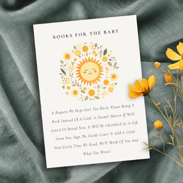 cute elegant boho floral sun books for baby shower enclosure invitations