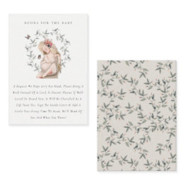Small Cute Expectant Women Foliage Books For Baby Shower Enclosure Invitations Front View