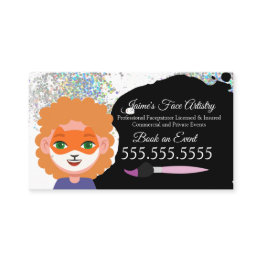 Small Cute Face Painting Facepainter Clown Business Invitations Front View