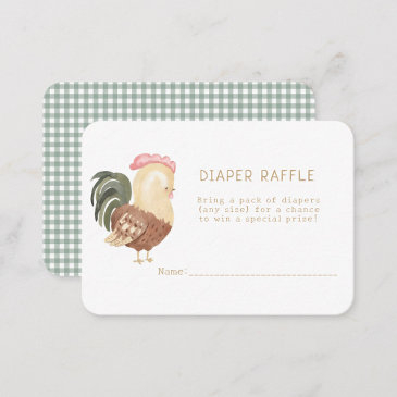 cute farm animals barnyard diaper raffle enclosure invitations
