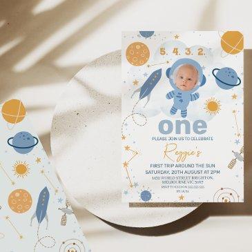 cute first trip around the sun 1st birthday invitation