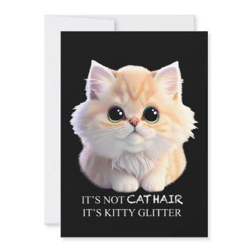 cute fluffy orange and white kitten cat invitation