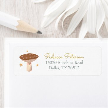 cute forest mushroom return address label