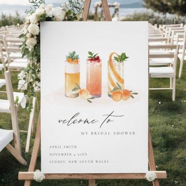 cute fruit cocktail orange bridal shower invite foam board