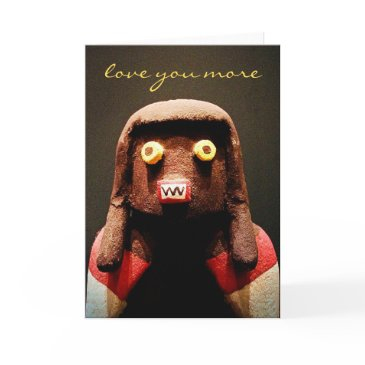 cute funny kachina face love you more script invitations