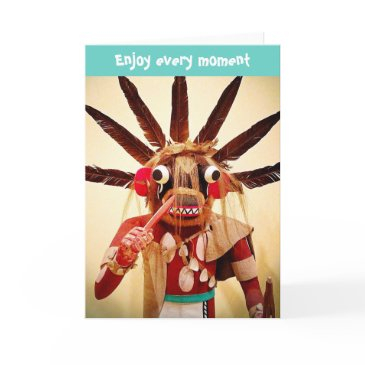 cute funny kachina face photo enjoy every moment invitations