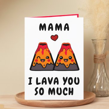 cute funny volcano lava mom mother happy birthday thank you invitations