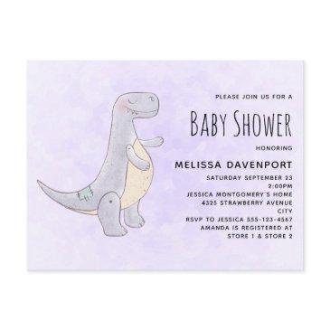 cute gray dinosaur toy watercolor baby shower invitation postinvitations