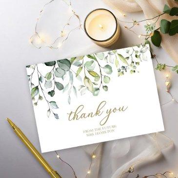cute greenery bridal shower thank you invitations