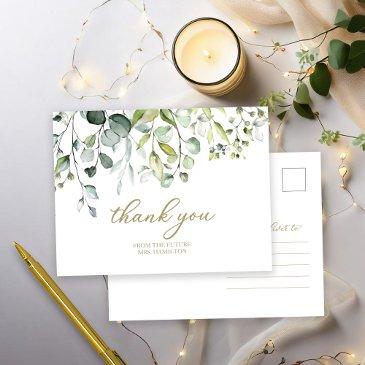 cute greenery eucalyptus bridal shower thank you postinvitations