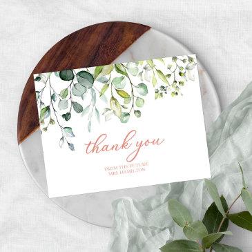 cute greenery eucalyptus bridal shower thank you postinvitations