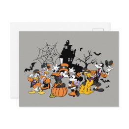 Small Cute Halloween Mickey And Friends Postinvitations Front View